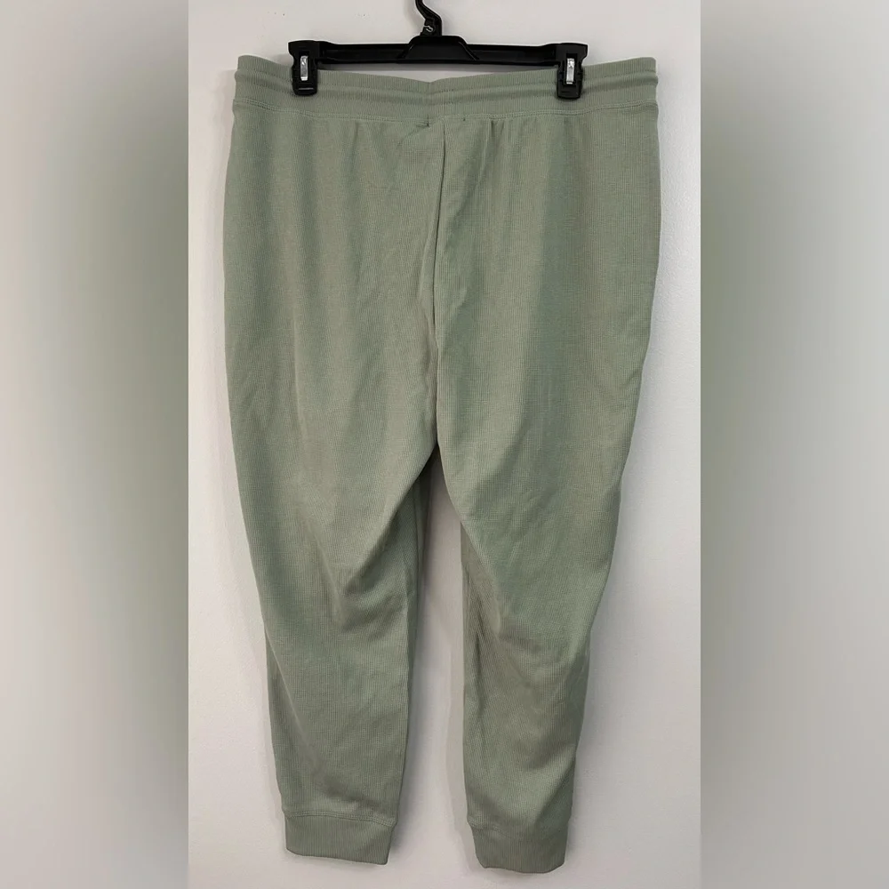 Max & Mia Sage Green XXL Waffle Knit Jogger Pants - Picture 4 of 9